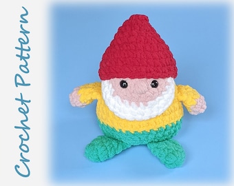 Gnome Crochet Pattern - spring garden plush amigurumi