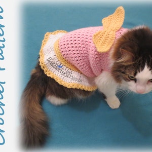 Pet Sweater Crochet Pattern for Cat or Small Dog - Little Cherub Angel Wings