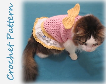 Pet Sweater Crochet Pattern for Cat or Small Dog - Little Cherub Angel Wings