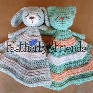 Bear Bunny Cat Dog Owl Fox Lovey Crochet Pattern Mix & Match Animal Lovies Baby Shower Gift image 6