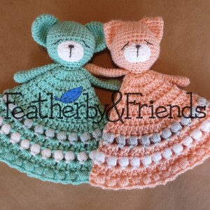 Bear Bunny Cat Dog Owl Fox Lovey Crochet Pattern Mix & Match Animal Lovies Baby Shower Gift image 5