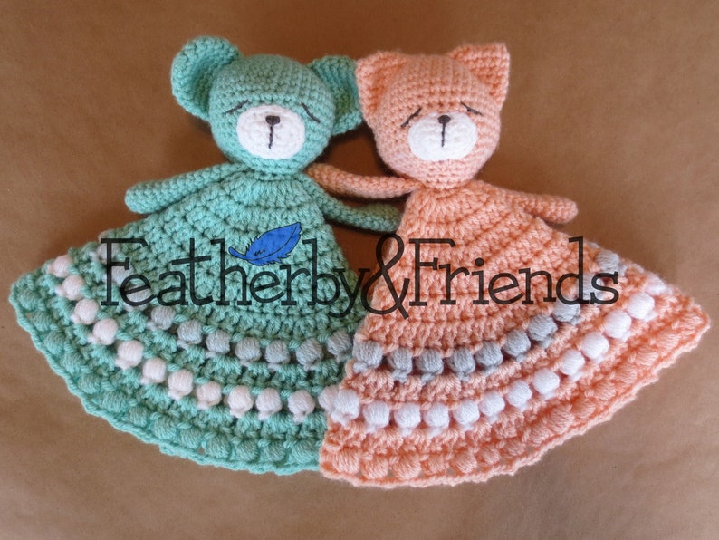 Bear Bunny Cat Dog Owl Fox Lovey Crochet Pattern Mix & Match Animal Lovies Baby Shower Gift image 5