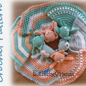 Bear Bunny Cat Dog Owl Fox Lovey Crochet Pattern - Mix & Match Animal Lovies - Baby Shower Gift