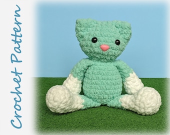 Cat Crochet Pattern - kitty plush stuffie blanket yarn