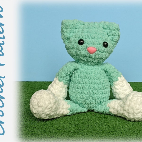 Cat Crochet Pattern - kitty plush stuffie blanket yarn