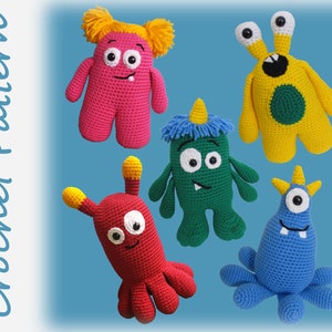 Monsters Crochet Pattern - plush Mix & Match toy