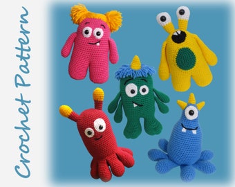 Monsters Crochet Pattern - plush Mix & Match toy