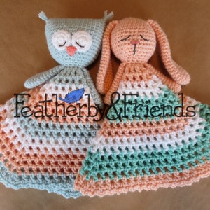 Bear Bunny Cat Dog Owl Fox Lovey Crochet Pattern Mix & Match Animal Lovies Baby Shower Gift image 4