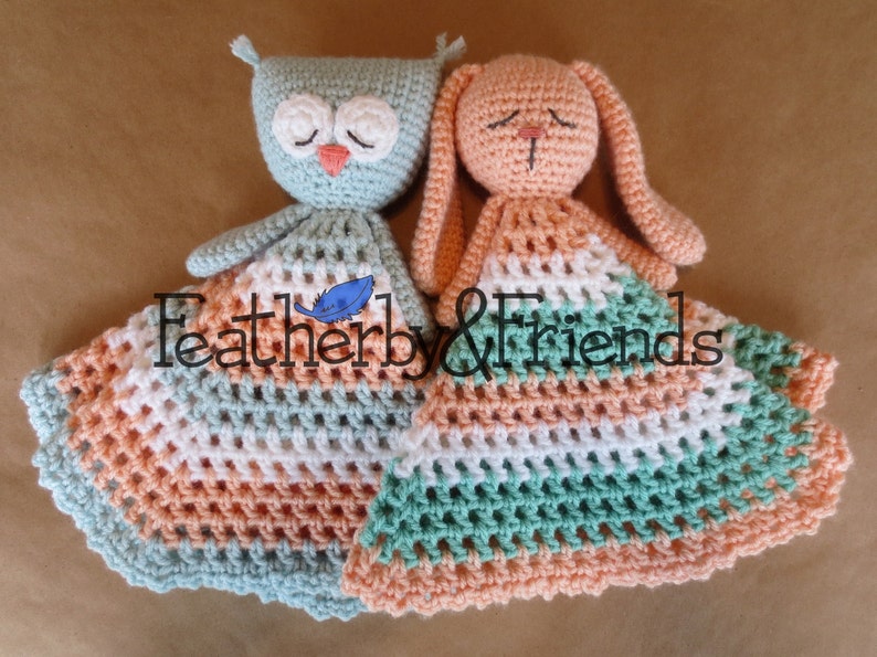 Bear Bunny Cat Dog Owl Fox Lovey Crochet Pattern Mix & Match Animal Lovies Baby Shower Gift image 4