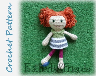 Doll Crochet Pattern - little sister girl plush