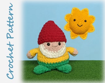 Gnome & Sunshine Crochet Pattern Bundle - spring garden amigurumi