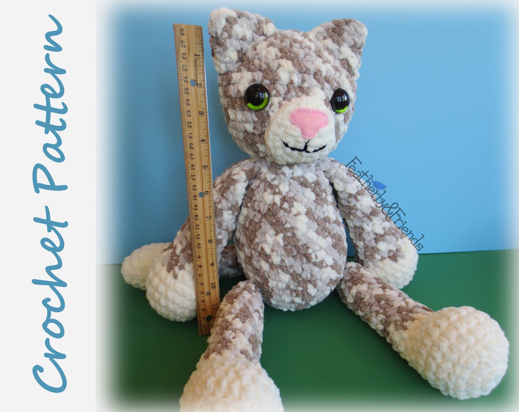 Pattern: Big Huggable Cat Plush Crochet Stuffed Animal | Etsy