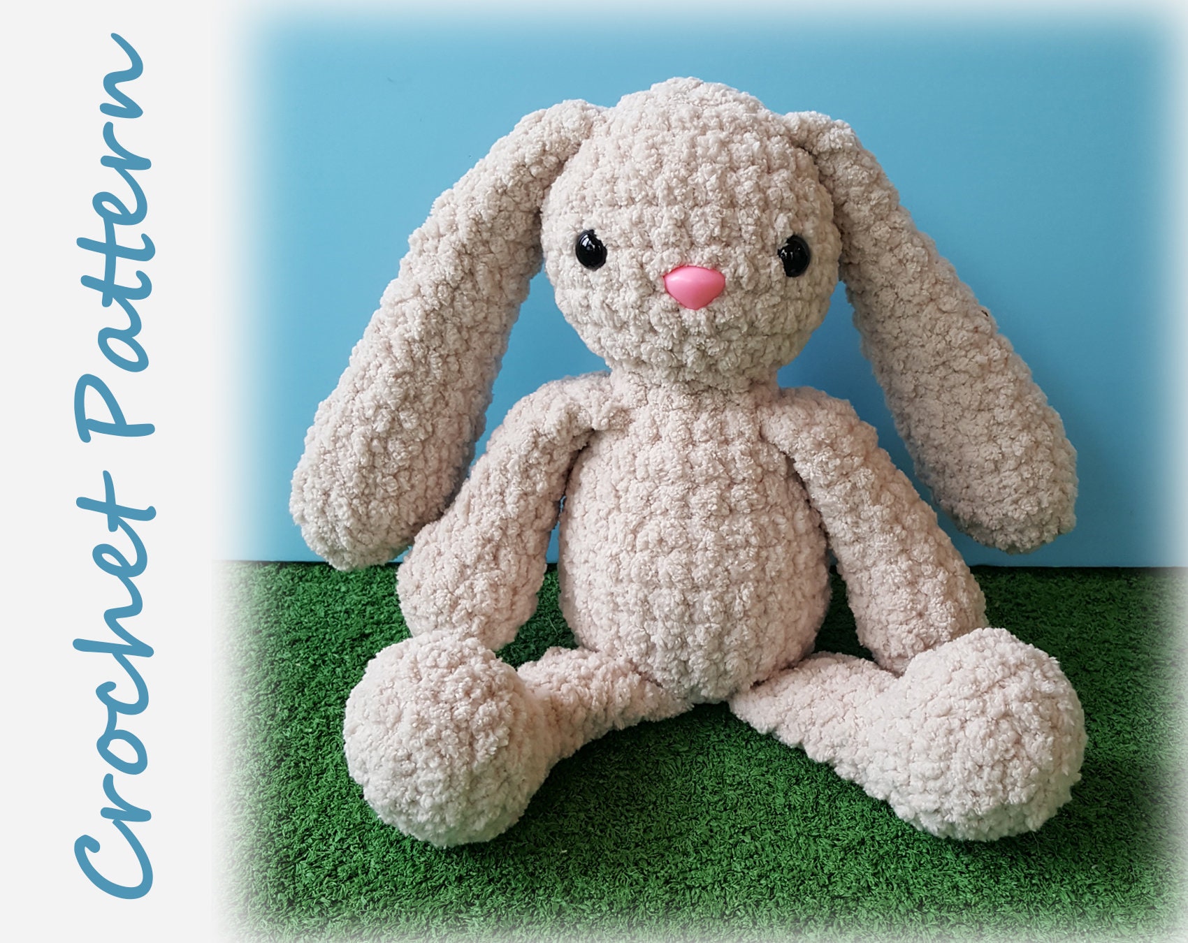 Bunny Crochet Pattern Rabbit Plush Stuffie Blanket Yarn Etsy