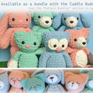 Bear Bunny Cat Dog Owl Fox Lovey Crochet Pattern Mix & Match Animal Lovies Baby Shower Gift image 7