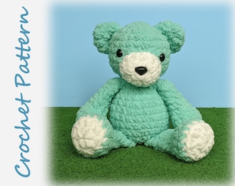 Bear Crochet Pattern - teddy plush stuffie blanket yarn
