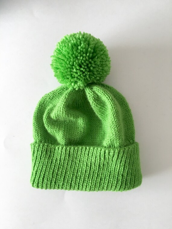 lime green knit hat
