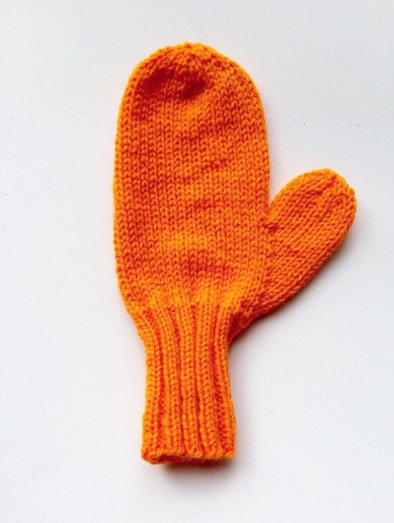 Orange mittens adult knitted mittens orange adult mittens Etsy