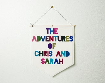 the adventures of... EXTRA LARGE wall hanging / banner // kids banner, custom playroom wall decor, wedding gift, custom banner, adventure