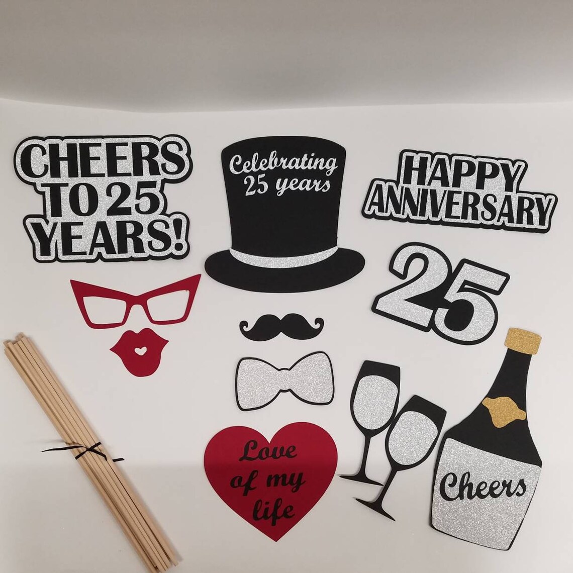 25th Anniversary Photo Prop / Silver Anniversary/ Cheers / Etsy