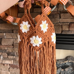 Flower Fringe Top / Daisy Top / Crochet Crop Top / Toddler Summer Top / Baby Summer Top