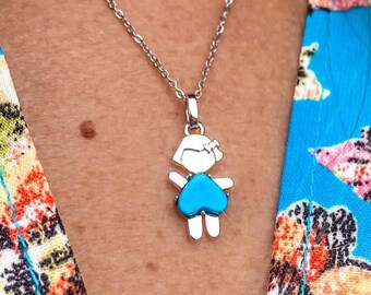 DECEMBER Birthstone Little Baby Girl Necklace in TURQUOISE | Jewelry for mom & mom-to-be | Kids Charm | Mother's Day - baby shower - baptism