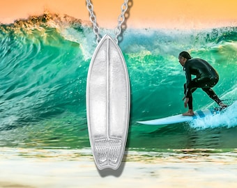 Surfboard Charm Necklace | Unissex Surfer Jewelry