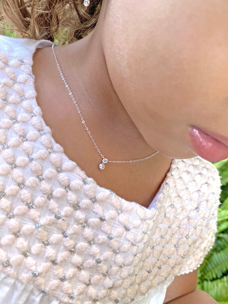 Charms Necklace Handmade Jewelry Girls Sterling Silver and Gold-Filled Charm Necklace Birthday Gift for Girlfriends and Flower Girls