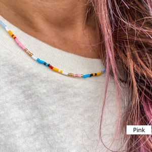 Tiny Beaded Necklaces, Layering Necklaces, Adjustable Necklace, Bead Necklace, Minimalist Everyday Necklace, Beaded Choker, Boho Jewelry image 8