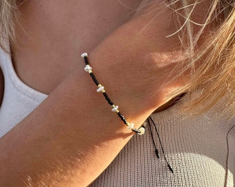 Tiny Beaded Bracelets, Layering Bracelet, Adjustable String Bracelet,  Friendship Bracelet, Minimalist Everyday Bracelet, Boho Jewelry