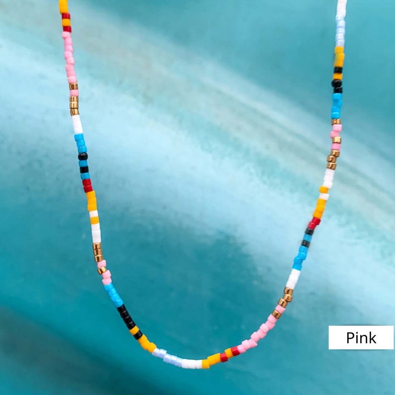 Tiny Beaded Necklaces, Layering Necklaces, Adjustable Necklace, Bead Necklace, Minimalist Everyday Necklace, Beaded Choker, Boho Jewelry image 4