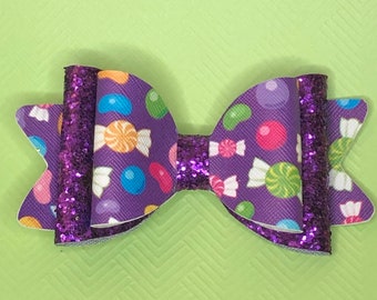 Purple candy Hair bow