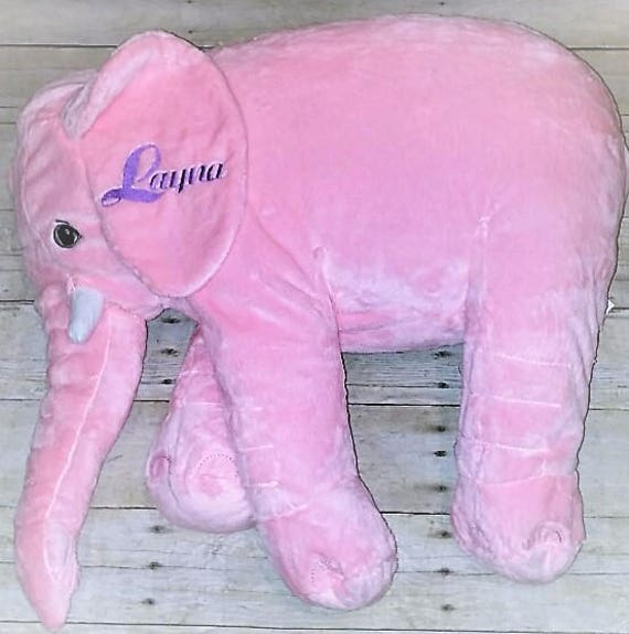 Large Pink Elephant Pillow Stuffed Elephant Baby Girl Gift Etsy