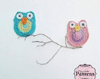 MODÈLE D'APPLIQUE AU CROCHET - Modèle de crochet d'applique de hibou
