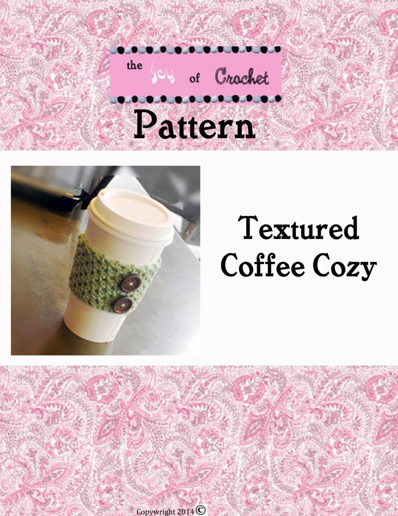 CROCHET BEGINNER PATTERN Coffee Sleeve Crochet Pattern image 2