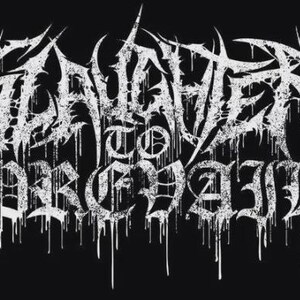 May include: Black and white logo with the text "SLAUGHTER TO PREVAIL" in a stylized, gothic font. The text is dripping with white paint.