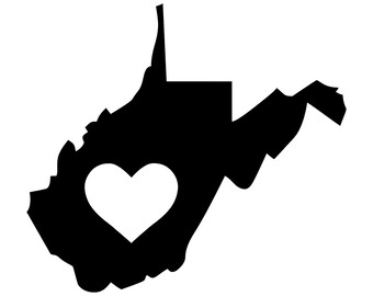 West Virginia Heart Decal: WV Car Laptop Sticker