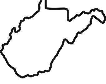 West Virginia Outline Decal: WV Car, Laptop, and Window Sticker