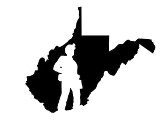 West Virginia Coal Miner Silhouette In The State West Virginia Coal Miner Silhouette In The State
