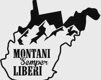 West Virginia State Decal: Montani Semper Liberi WV Car Laptop Sticker
