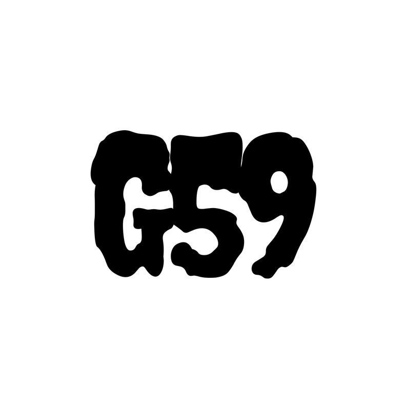 Grey Five Nine G59 decal for cars, mirrors, laptops, windows g59 record label merch Suicideboys Ruby the Cherry Scrim 