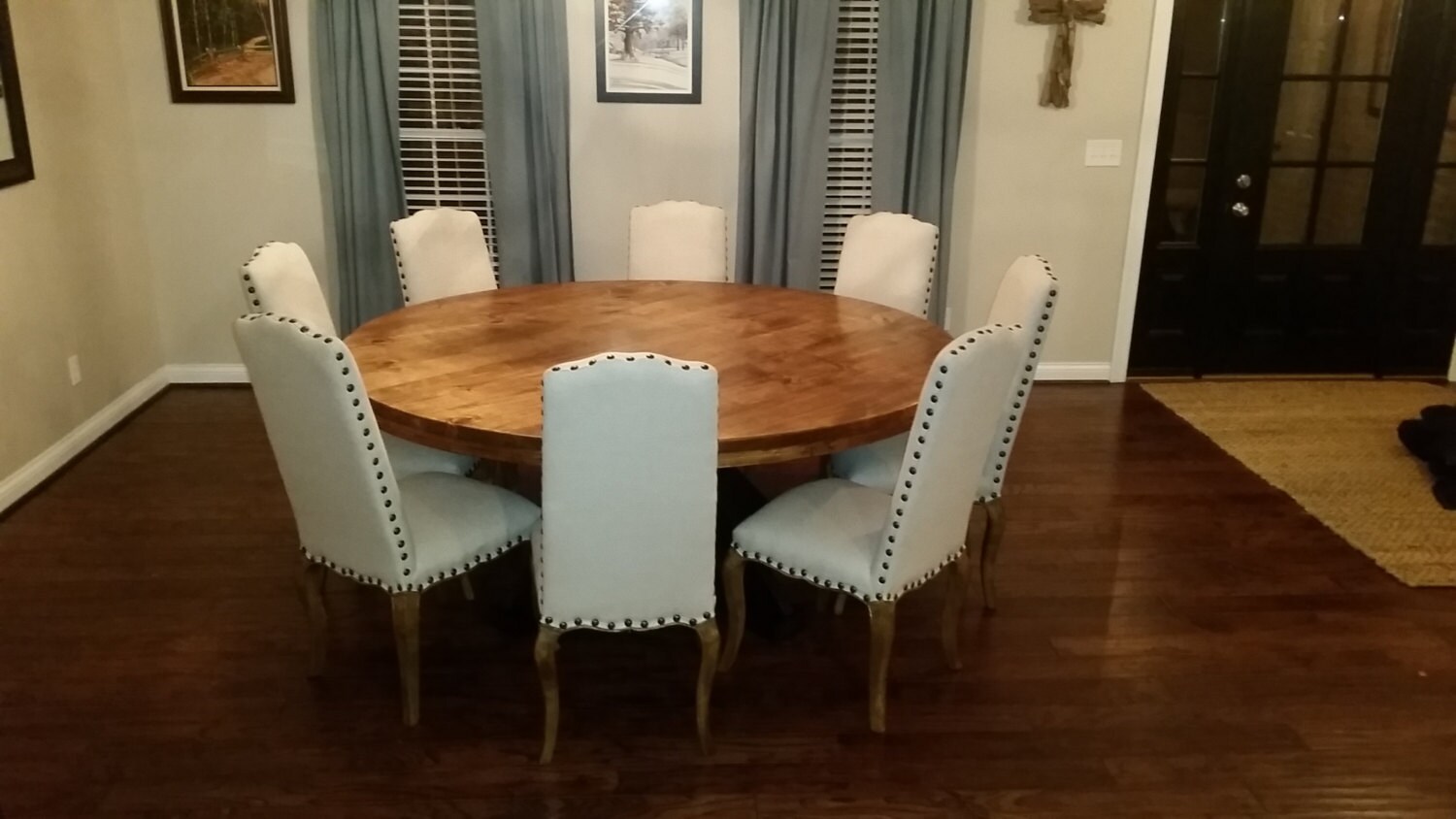 Large Round Dining Table Etsy