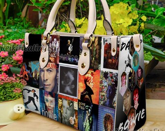 Sac à main en cuir vintage David Bowie, sac à poignée supérieure en cuir David Bowie, sac à bandoulière, sac à bandoulière, sac à main vintage