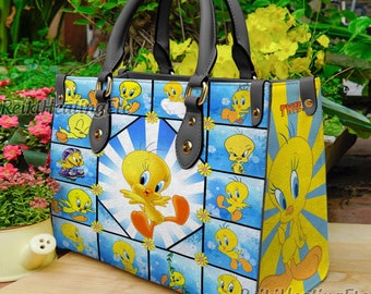 Sac à main en cuir vintage Tweety Bird, sac à main en cuir Tweety Bird, sac à bandoulière, sac à bandoulière, sac à main vintage