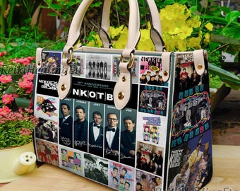 New Kids on the Block Vintage Leather Handbag, NKOTB Leather Top Handle Bag, Shoulder Bag, Crossbody Bag, Vintage HandBag