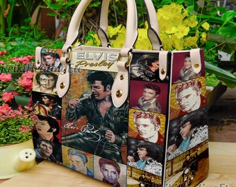 Bolso de cuero vintage de Elvis Presley, bolso de mango superior de cuero de Elvis Presley, bolso de hombro, bolso bandolera, bolso vintage