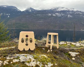 Wee Ghostie Stool: Modern Birch Storage Solution