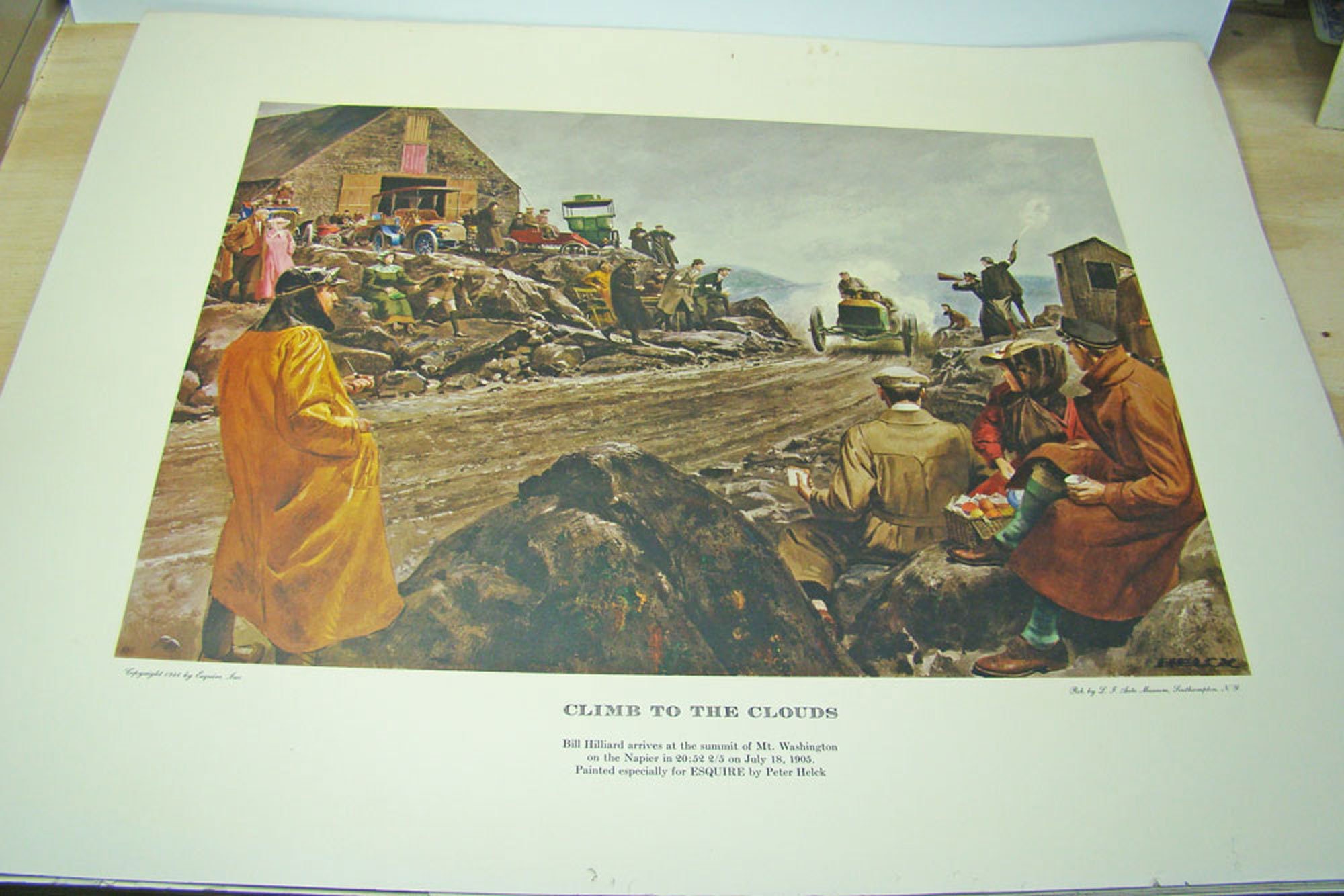 Peter Helck Print Climb To The Clouds Esquire 1946 L I Auto Etsy