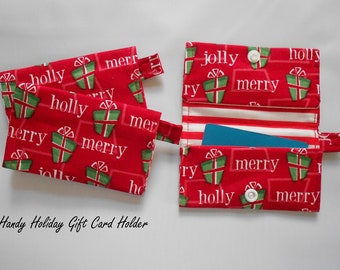 Holiday Gift Card Holder, Set of (3) Christmas Gift Card Wallet, Made in the USA