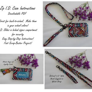 Patron de couture PDF facile à imprimer pour étui/porte-monnaie zippé, instructions étape par étape, convivialité pour les déchets ! Faites aux couleurs de votre école !