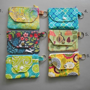 Keychain Coin Purse, Card Wallet, Vegan, Minimalist, Attach Keys, Loyalty Cards Size: 4-3/4" x 3-1/2"  Made in USA
